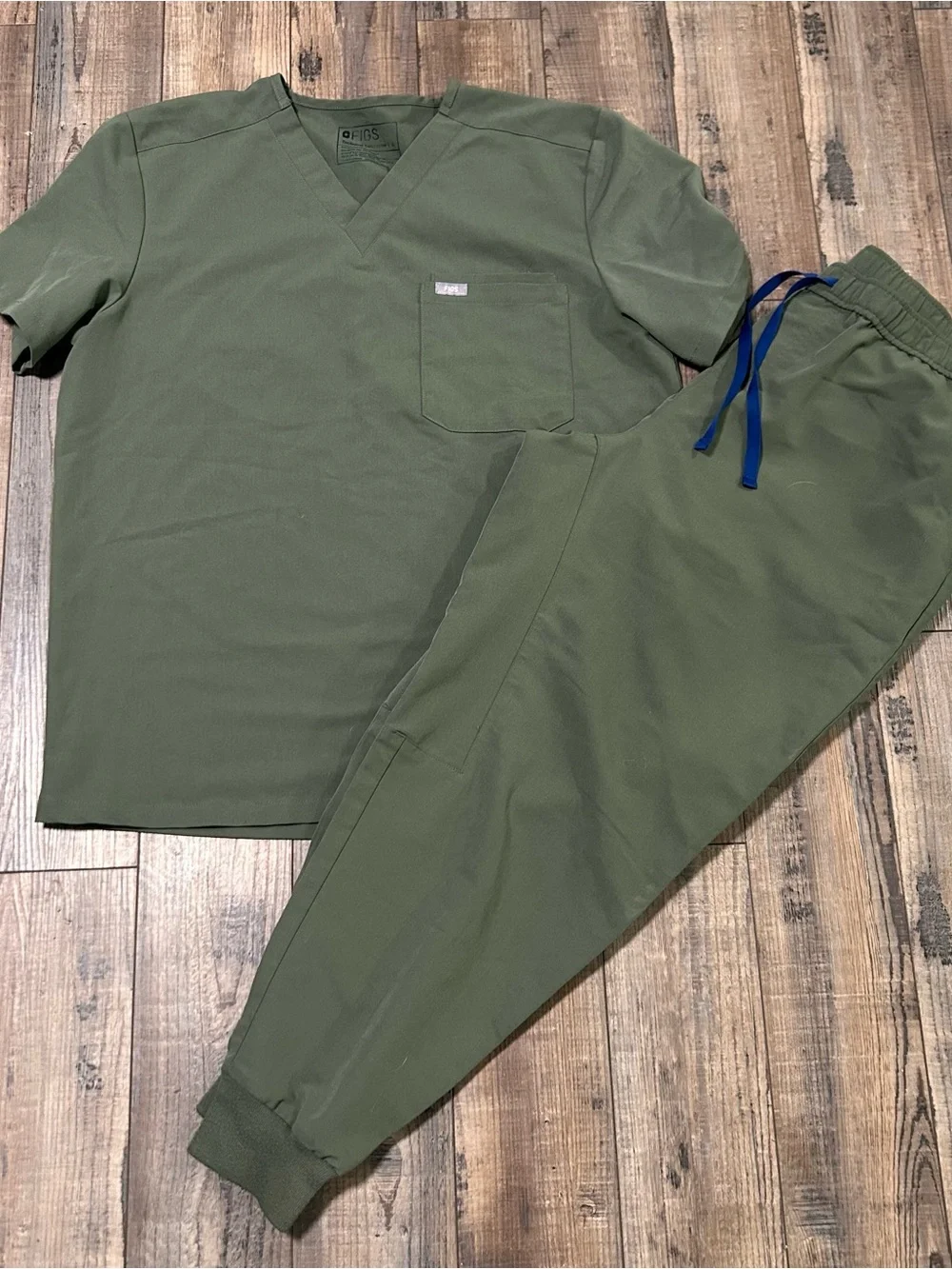 FIGS Scrub Set Mens L Top XXL Short Bottom Tansen Jogger Medical Uniform‎ Green